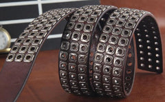 Genuine Leather Punk Rock Biker Trucker Mens Belt Men Black Coffee Belt for Men