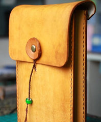 Handmade Cool Mens Leather Cell Phone Holsters Belt Pouch Waist Bag for Men