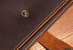 Handmade Cool Leather Wallets Long Leather Wallet Bifold Long Wallet For Men - imessengerbags