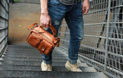 Vintage Brown Leather Mens Messenger Bag Handbag Shoulder Bag for men