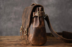 Genuine Leather Mens Cool Messenger Bag Briefcase Work Bag Business Bag for men