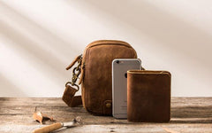 Leather Belt Pouch Phone Cases Mens Waist Bag Shoulder Bag for Men - imessengerbags