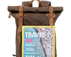 Coffee Waxed Canvas Leather Mens Cool Backpack Canvas Travel Backpack Canvas School Backpack for Men - imessengerbags