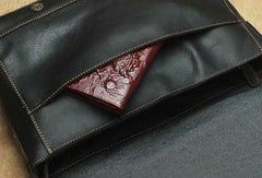 Black Cool Leather Messenger Bag Handbag Shoulder Bag For Men - imessengerbags