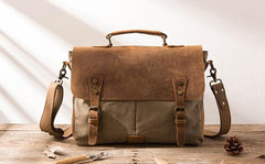 Leather Canvas Messenger Bags for men Vintage Shoulder Bag for men - imessengerbags
