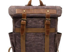 Waxed Canvas Mens Travel Backpack Canvas School Backpack Laptop Backpack for Men
