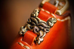 Handmade Leather Tibetan Tooled Mens billfold Wallet Cool Chain Wallet Biker Wallet for Men