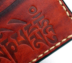 Handmade Leather Tooled Mens billfold Wallet Cool Leather Wallet Slim Wallet for Men - imessengerbags