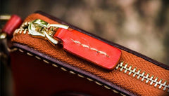 Handmade Leather Small Tooled Mens billfold Wallet Cool Chain Wallet Biker Wallet for Men