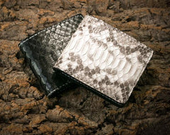 Handmade Leather Boa Skin Mens billfold Wallet Cool Leather Wallet Slim Wallet for Men - imessengerbags