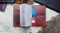 Handmade Leather Mens Small Passport Wallets Travel Wallets for Men - imessengerbags