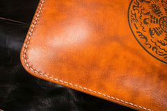 Handmade Leather Mens Clutch Cool Slim Wallet Zipper Clutch Wristlet Wallet for Men