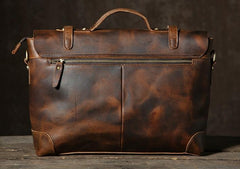 Handmade Leather Mens Cool Messenger Bag Briefcase Work Bag Business Bag Laptop Bag for men - imessengerbags
