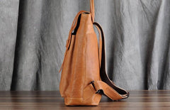 Genuine Leather Mens Cool Backpack Sling Bag Large Black Travel Bag Hiking Bag for men