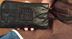 Genuine Leather Mens Cool Long Leather Wallet Cards Phone Zipper Clutch Wristlet Wallet for Men - imessengerbags