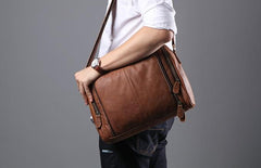 Cool Leather Brown Mens Messenger Bags Vintage Shoulder Bag  for Men - imessengerbags