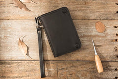 Cool Black Wristlet Wallet Leather Mens Long Wallet Long Wallet for Men - imessengerbags