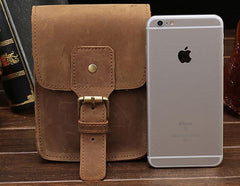Cool Leather Mens Cigarette Case with Belt Loop Cell Phone Holster Belt Pouch for Men - imessengerbags