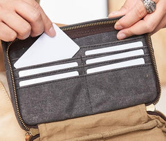 Canvas Leather Mens Belt Pouch Waist Bag Fanny Pack Small Side Bag for Men - imessengerbags