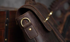 Genuine Leather Mens Cool Messenger Bag Briefcase Work Bag Business Bag for men