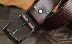Genuine Leather Punk Rock Biker Trucker Mens Belt Men Black Coffee Belt for Men - imessengerbags