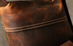 Genuine Leather Mens Cool Chest Bag Sling Bag Crossbody Bag Travel Bag Hiking Bag for men