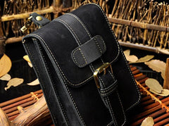 Small Leather Belt Pouch Mens Holsters Belt Cases Cell Phone Waist Pouch for Men - imessengerbags