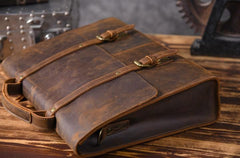 Genuine Leather Mens Cool Messenger Bag Briefcase Work Bag Business Bag for men - imessengerbags
