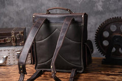 Handmade Leather Mens Cool Backpack Messenger Bag Briefcase Work Bag Business Bag for men - imessengerbags