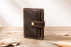 Leather Mens Card Holder Slim Front Pocket Wallets Card Wallet for Men - imessengerbags