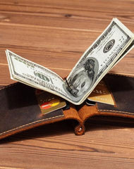 Handmade Genuine Leather Wallet billfold Leather Wallet Slim Bifold Wallet Bag For Mens - imessengerbags