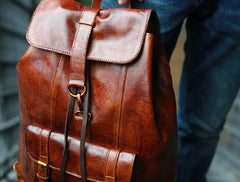 Handmade Leather Mens Backpacks Travel Backpacks Laptop Backpack for men