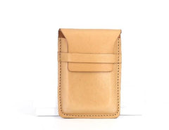 Badass Leather Mens Card Wallet Front Pocket Wallets Small Slim Wallet Change Wallet for Men - imessengerbags