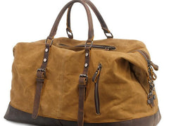 Mens Waxed Large Canvas Weekender Bag Canvas Travel Bag Canvas Overnight Bag for Men