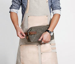 Large Canvas Mens Clutch Bag Zipper Wristlet Bag Phone Purse for Men