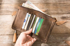 Cool Canvas Mens Small Wallets Bifold Vintage billfold Wallet for Men - imessengerbags