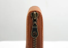 Vintage Leather Mens Small Wallet Zipper Card Coin Wallet for Men - imessengerbags