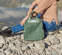 Canvas Green Mens Cool Backpack Canvas Travel Bag Canvas Handbag for Men - imessengerbags