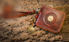 Handmade Leather Mens Chain Biker Wallet Cool Leather Wallet Small Wallets for Men - imessengerbags