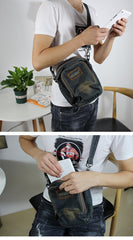 Blue Denim Mens Small Vertical Shoulder Bags Denim Side Bag Vintage Messenger Bag For Women