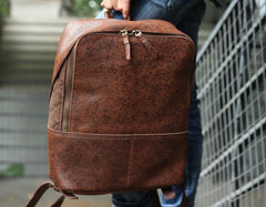 Cool Leather Mens Backpack Travel Backpack Vintage Laptop Backpack for men