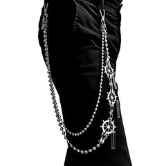 31'' Metal BIKER SILVER WALLET CHAIN Beaded LONG PANTS CHAIN ANCHOR Jeans Chain Jean ChainS FOR MEN