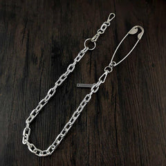 32'' Metal BIKER SILVER WALLET CHAIN LONG Safety Pin PANTS CHAIN Jeans Chain Jean ChainS FOR MEN