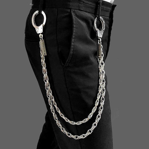 32'' Metal BIKER SILVER WALLET CHAIN LONG Safety Pin PANTS CHAIN Jeans –  imessengerbags