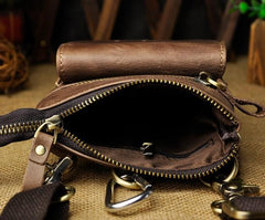 Mens Leather Small Side Bag Waist Pouch Holster COURIER BAG Belt Case Belt Pouch for Men - imessengerbags