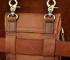 Mens Leather Small Belt Pouch Side Bag Waist Pouch Holster Belt Cases for Men