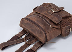 Vintage Cool Leather Mens Backpack Large Travel Bag Hiking Bag for men - imessengerbags
