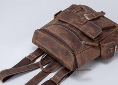 Vintage Cool Leather Mens Backpack Large Travel Bag Hiking Bag for men