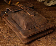 Mens Leather Small COURIER BAG Side Bag Waist Bag Holster Belt Case Belt Pouch for Men - imessengerbags
