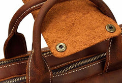 Vintage Cool Leather Briefcase Handbag Business Briefecases Shoulder Bag for men
